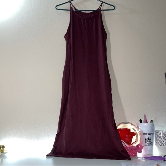 Wet Seal Maxi Dress Halter Neck Crewneck Pullover Tight Fit Curvy Bodycon Dress - Picture 3 of 7